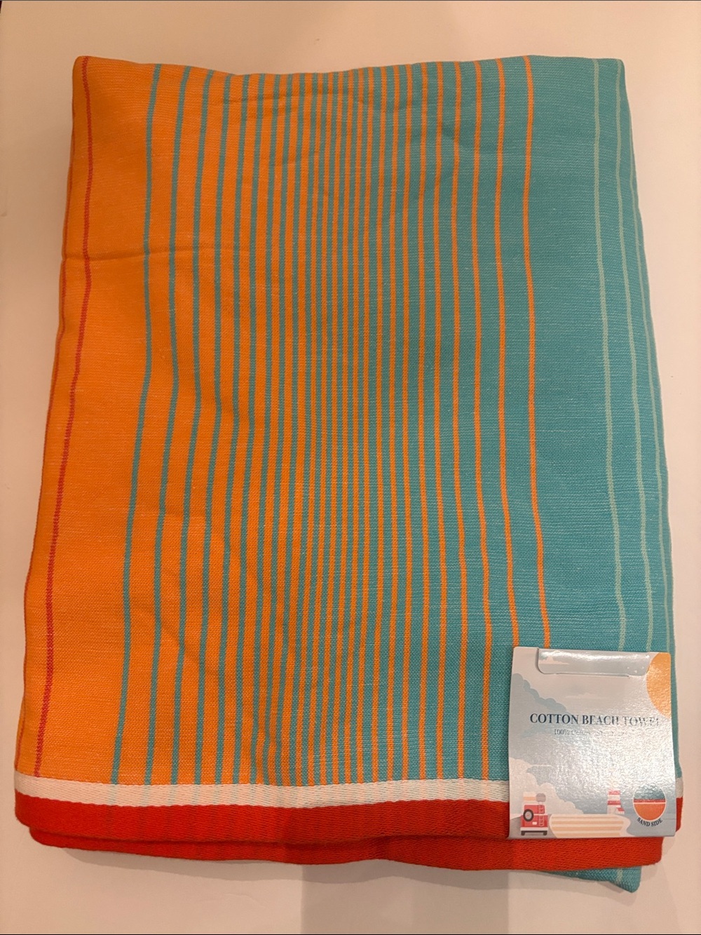 Zenith Orange and Blue Beach Towel - Picture 6 of 8